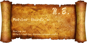 Mehler Buzás névjegykártya